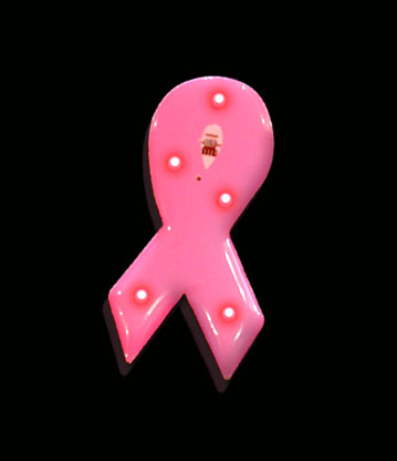 LED Breast Cancer Ribbon Badge