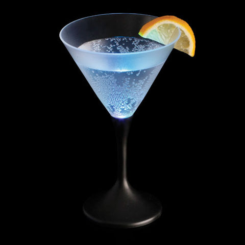 LED Black Stem Martini Glass